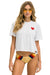 HEART EMBROIDERY BOYFRIEND TEE - WHITE Sale Aviator Nation 