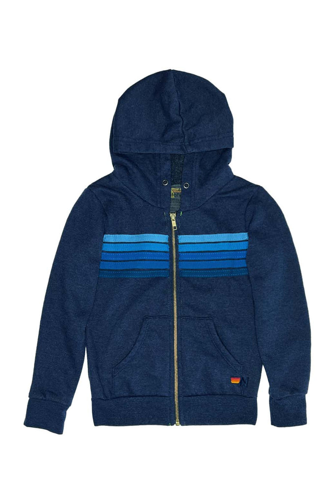 KID S 5 STRIPE HOODIE NAVY BLUE STRIPES Aviator Nation