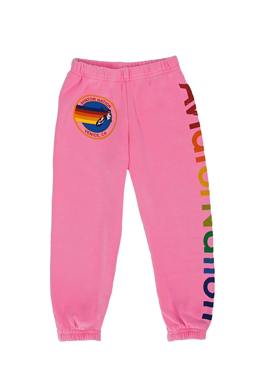 Aviator Nation pink discount sweatpants neon stripe petal