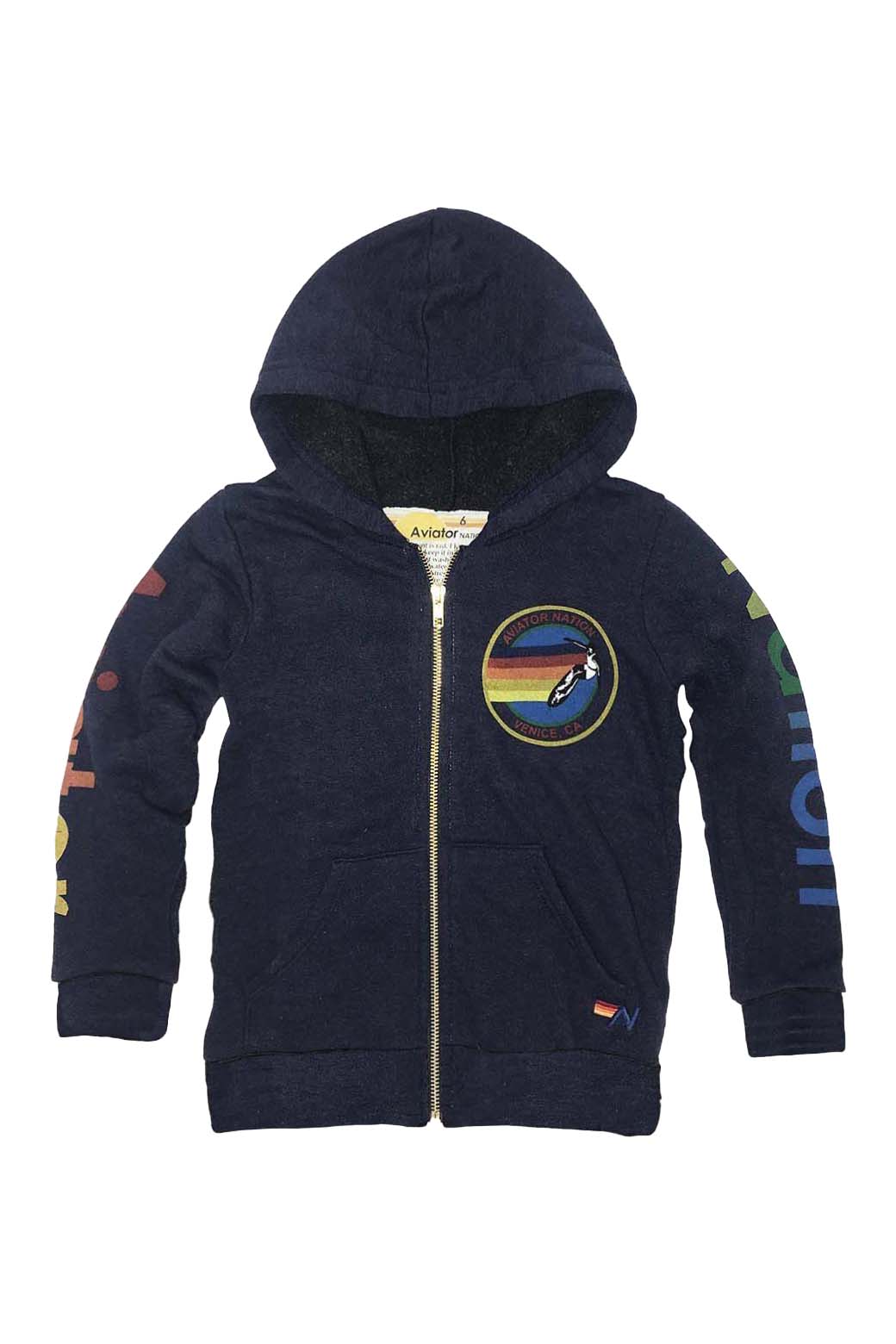 KID&#39;S AVIATOR NATION ZIP HOODIE - NAVY Kid&#39;s Hoodies Aviator Nation 