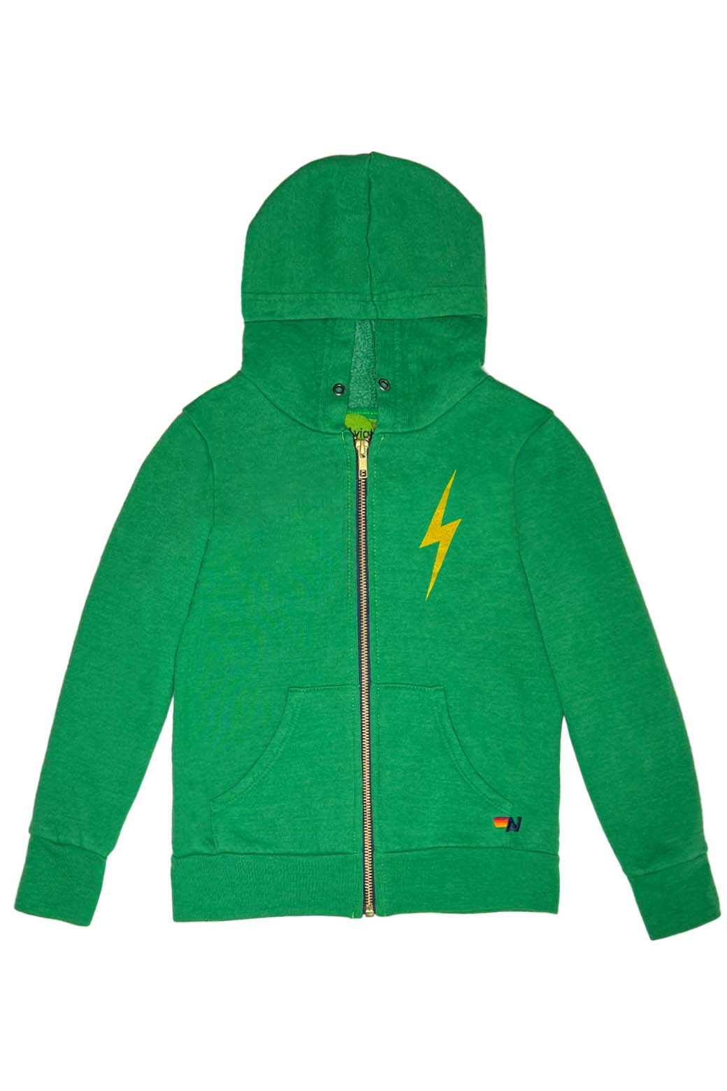 KIDS BOLT PRINT ZIP HOODIE - KELLY GREEN Kid&#39;s Hoodies Aviator Nation 