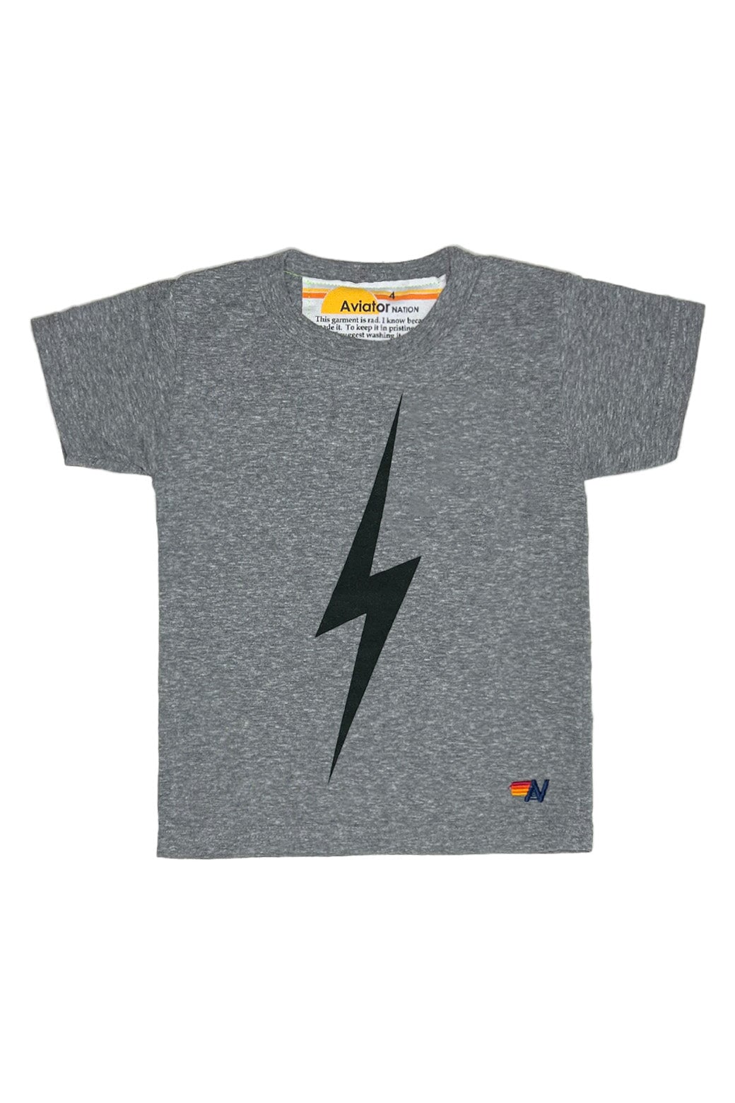 KID&#39;S BOLT TEE - HEATHER GREY Kid&#39;s Tee Aviator Nation 