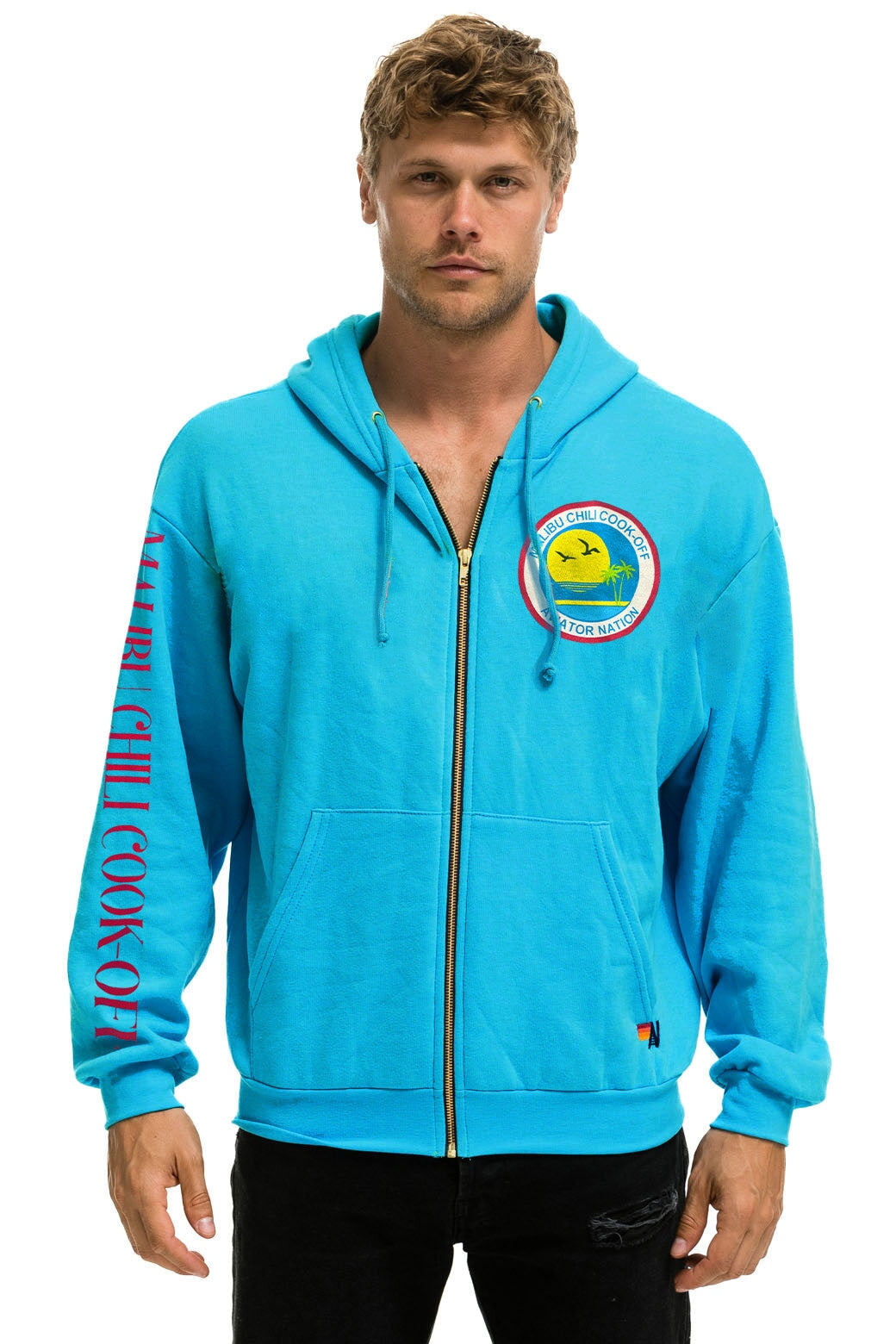 MALIBU CHILI COOK-OFF 2023 CROPPED PULLOVER HOODIE RELAXED - NEON