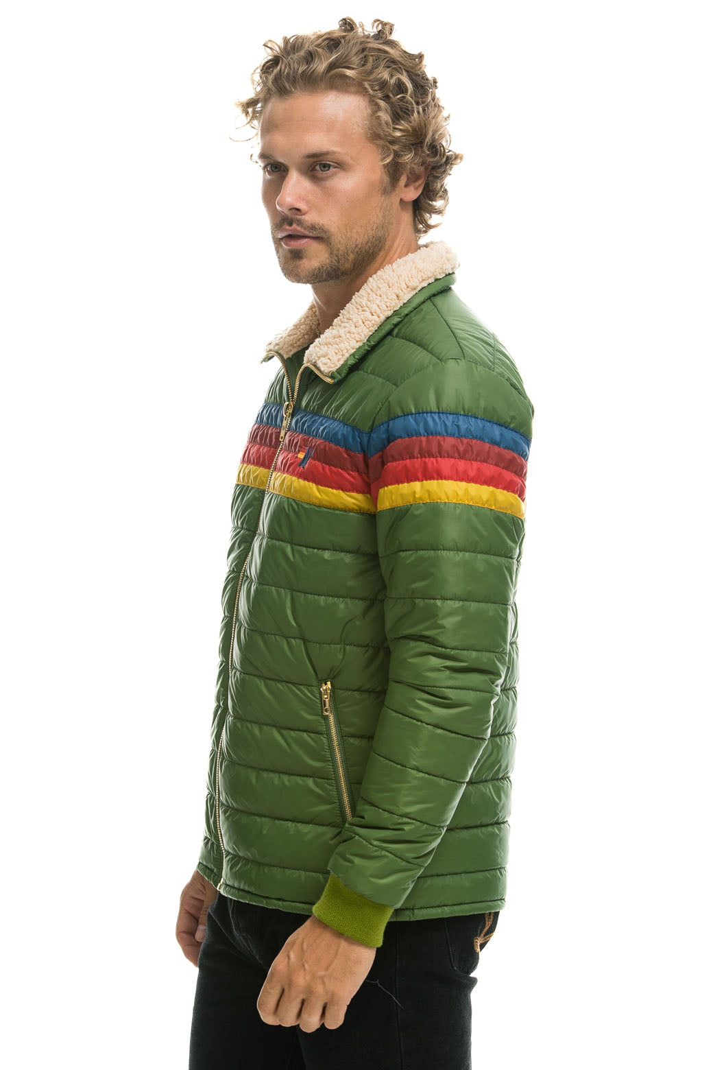 MEN'S 4 STRIPE JACKET - GARDEN GREEN Jacket Aviator Nation 