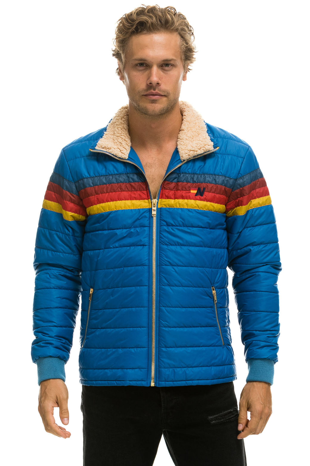 MEN&#39;S 4 STRIPE JACKET - SNORKEL BLUE Jacket Aviator Nation 