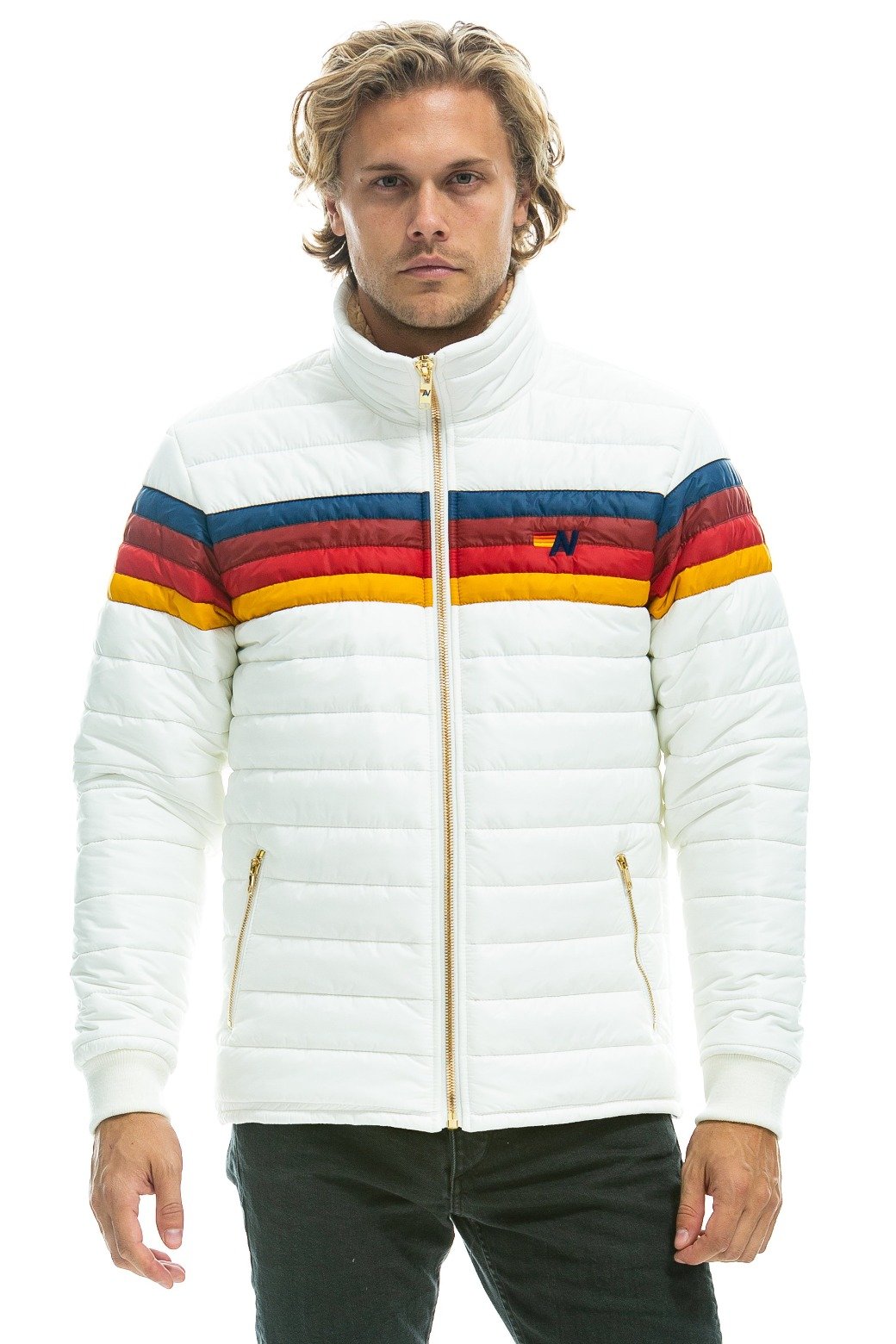 White rainbow outlet jacket