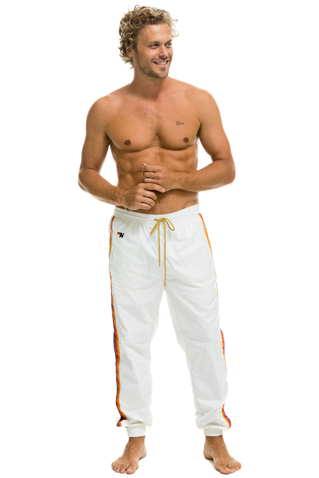 MEN&#39;S 4 STRIPE WIND PANT - WHITE Outerwear Aviator Nation 