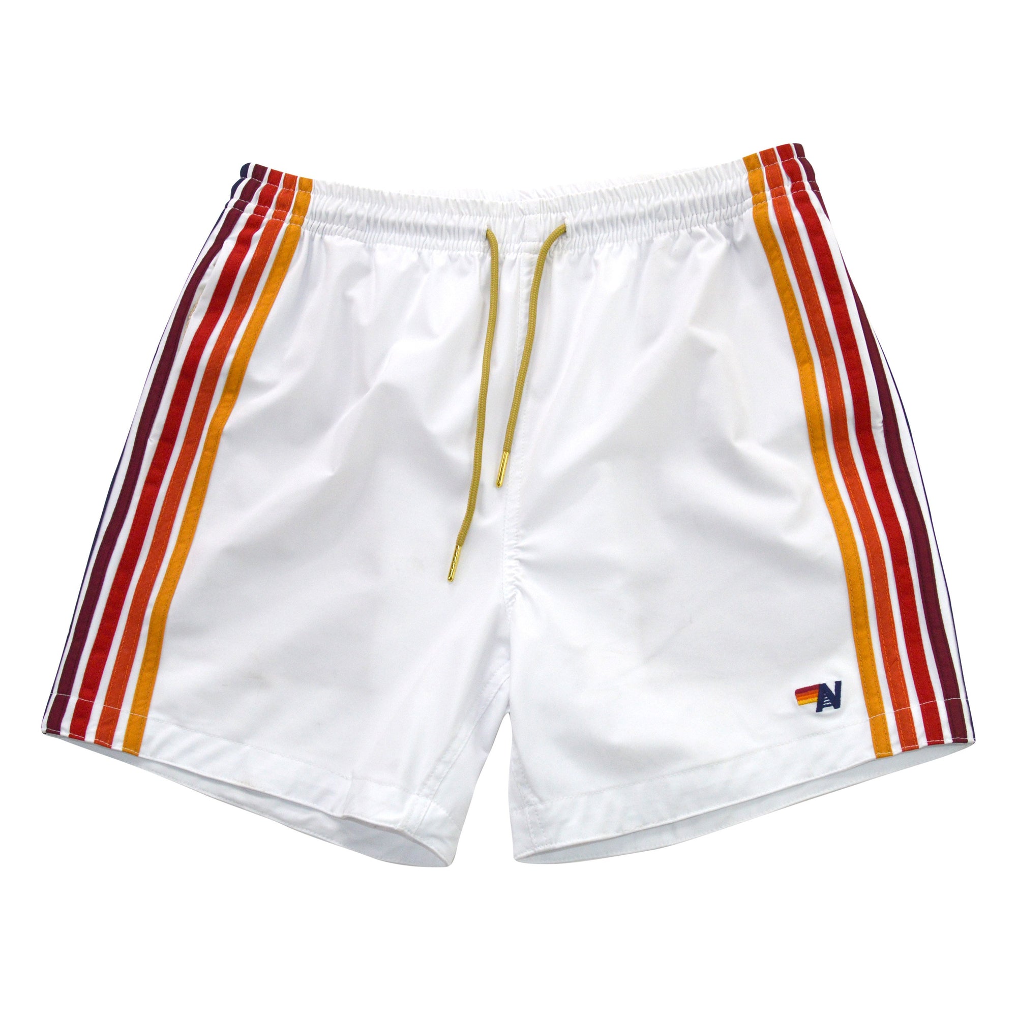 MEN'S 5 STRIPE FLEX SHORTS - WHITE Men's Board Shorts Aviator Nation 