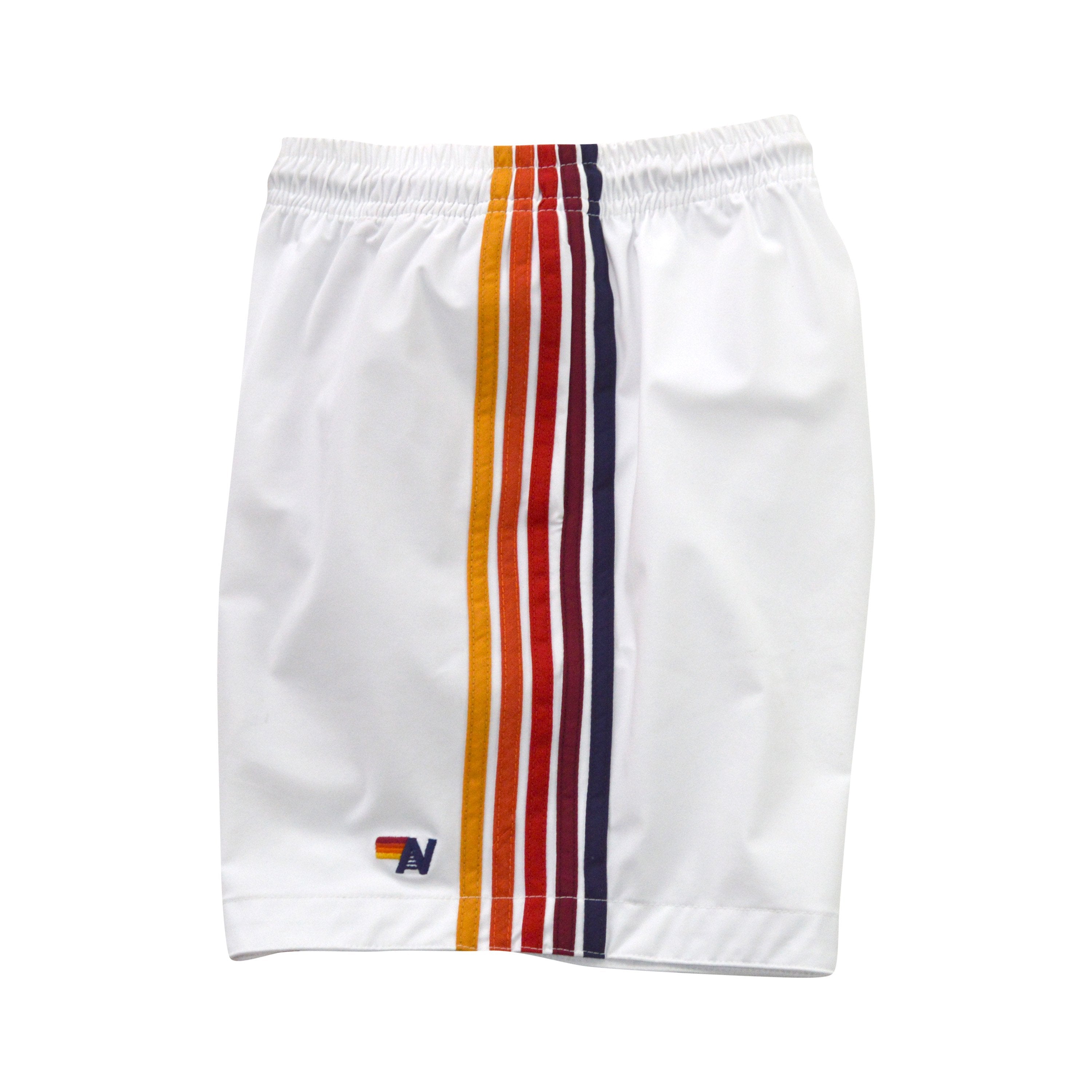 MEN S 5 STRIPE FLEX SHORTS WHITE Aviator Nation