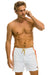 MEN'S 5 STRIPE FLEX SHORTS - WHITE Men's Board Shorts Aviator Nation 