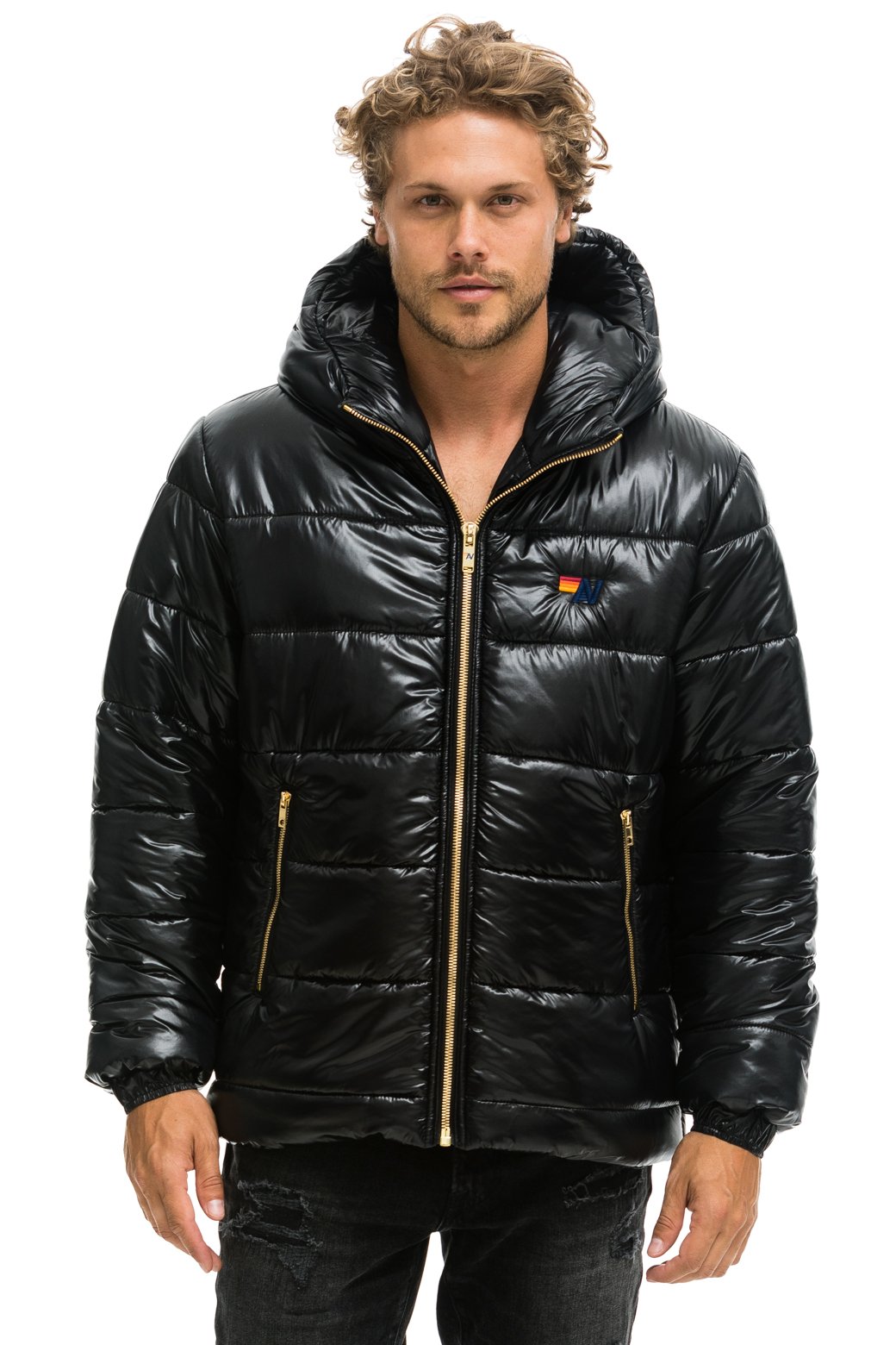 MEN&#39;S BOLT LUXE TREKKER JACKET - GLOSSY BLACK Jacket Aviator Nation 