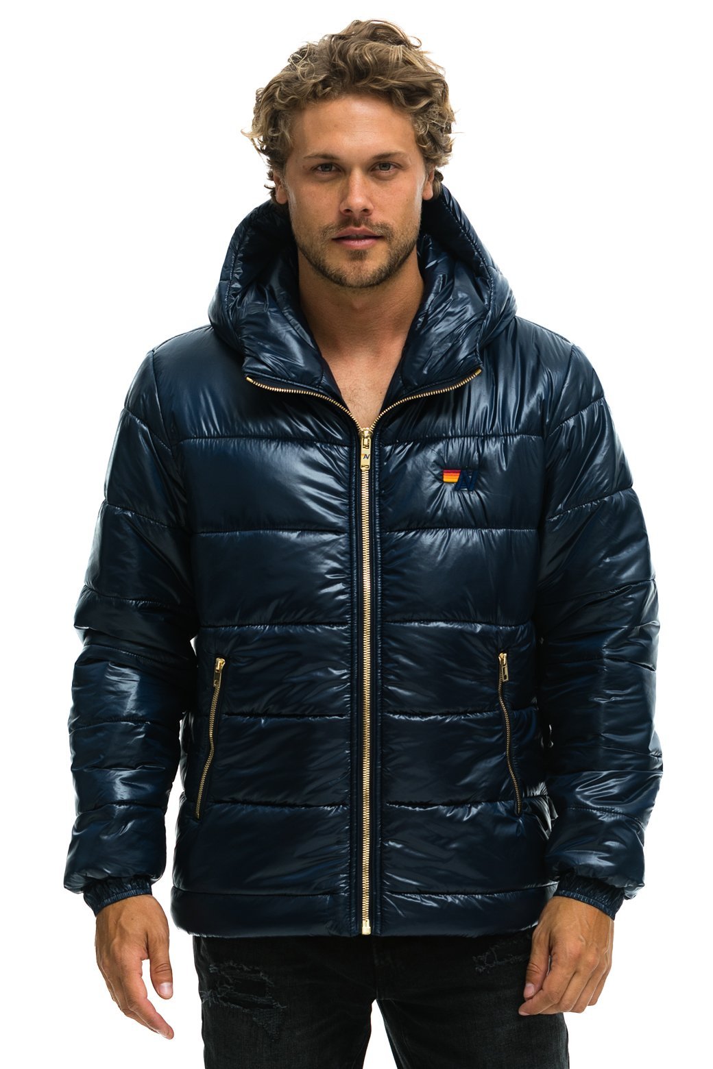 MEN&#39;S BOLT LUXE TREKKER JACKET - GLOSSY NAVY Jacket Aviator Nation 