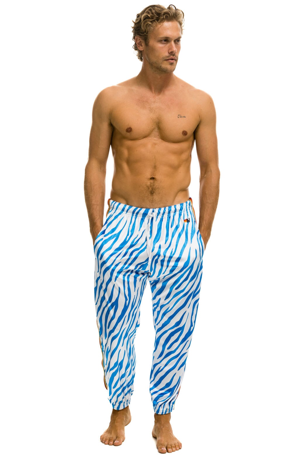 MEN'S CLASSIC VELVET SWEATPANTS - BLUE TIGER Mens Sweatpants Aviator Nation 