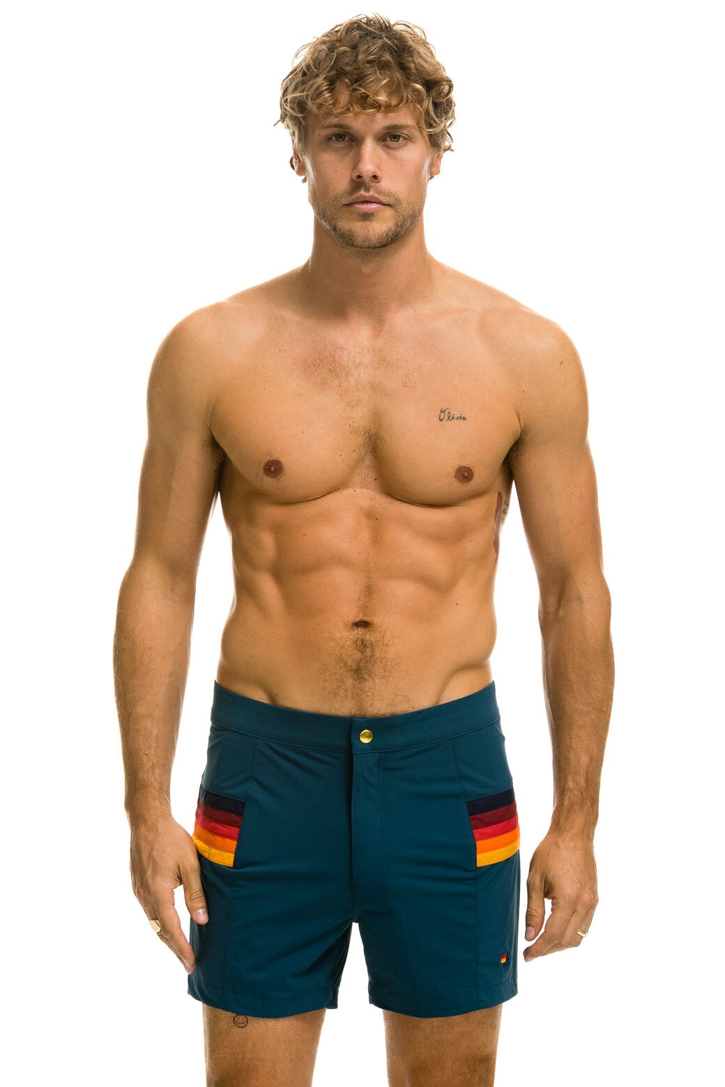 Men's horizontal best sale striped shorts