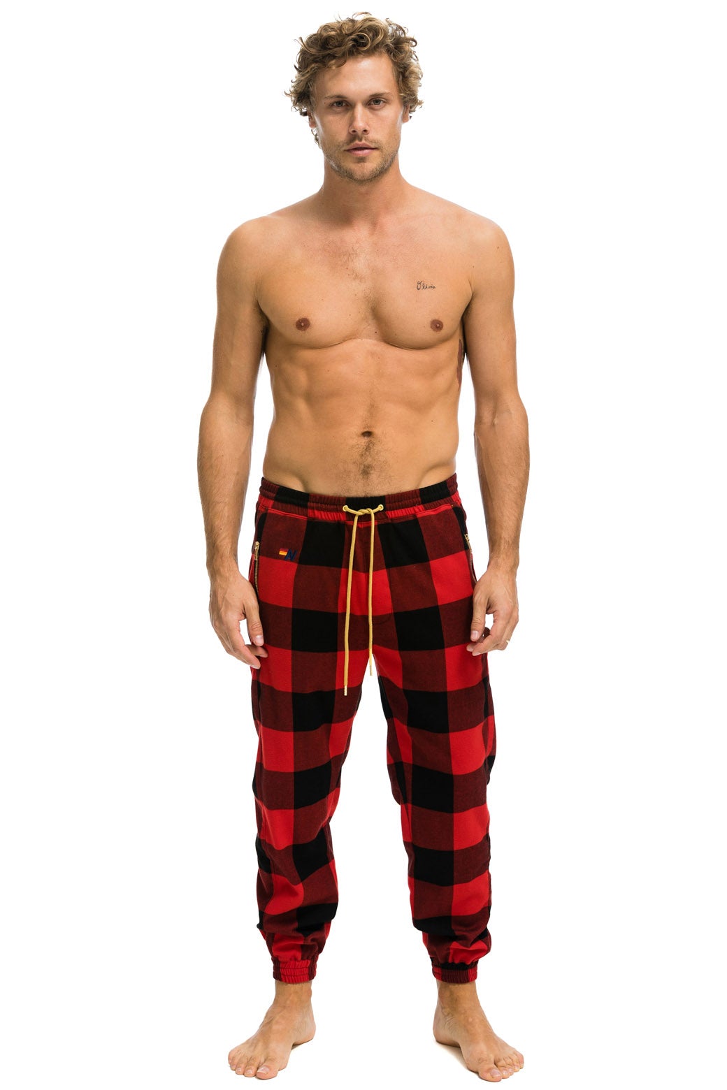 MEN&#39;S PLAID LODGE PANT - BUFFALO PLAID Mens Sweatpants Aviator Nation 