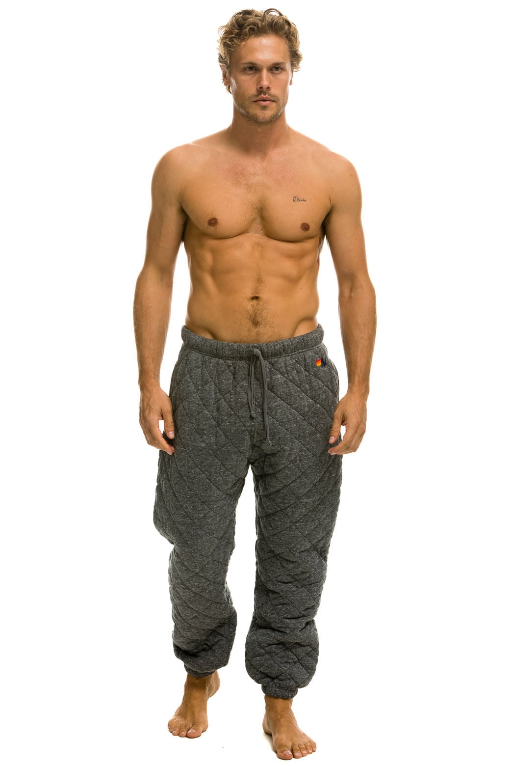 MEN&#39;S QUILTED SWEATPANTS - HEATHER Mens Sweatpants Aviator Nation 