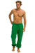 MEN'S QUILTED SWEATPANTS - KELLY GREEN Mens Sweatpants Aviator Nation 