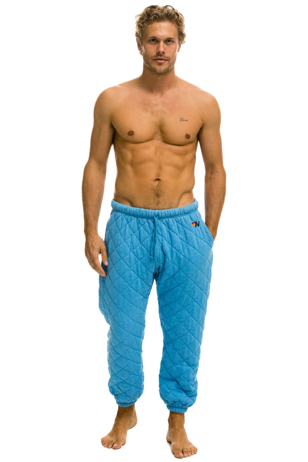 MEN&#39;S QUILTED SWEATPANTS - OCEAN Mens Sweatpants Aviator Nation 