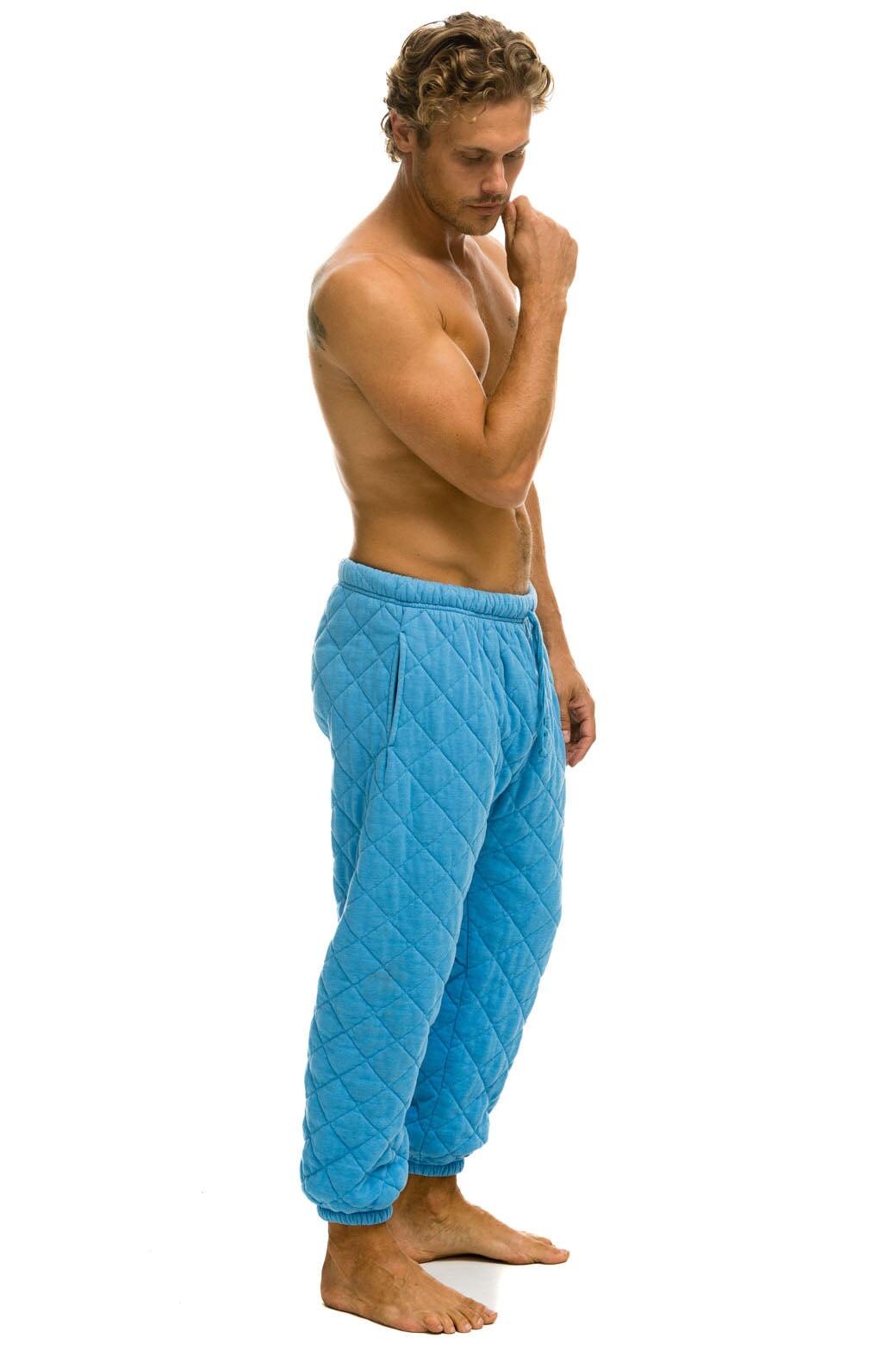 MEN'S QUILTED SWEATPANTS - OCEAN Mens Sweatpants Aviator Nation 