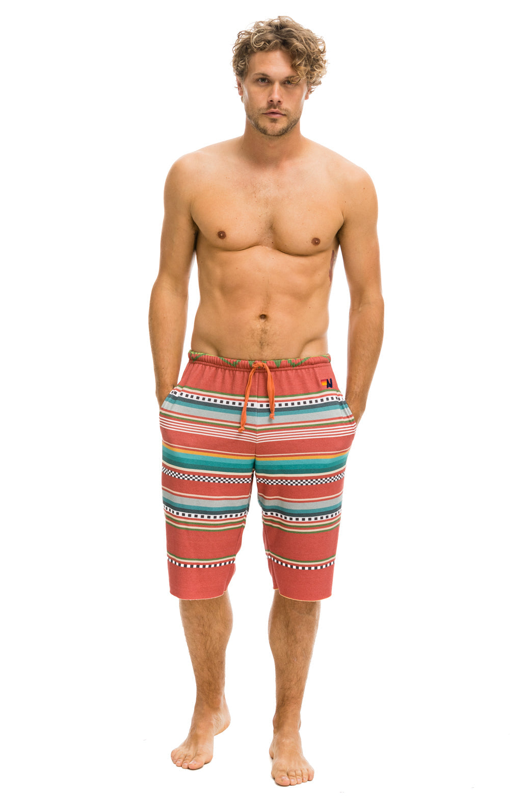 MEN'S TULUM SWEATSHORTS - RED Men's Shorts Aviator Nation 