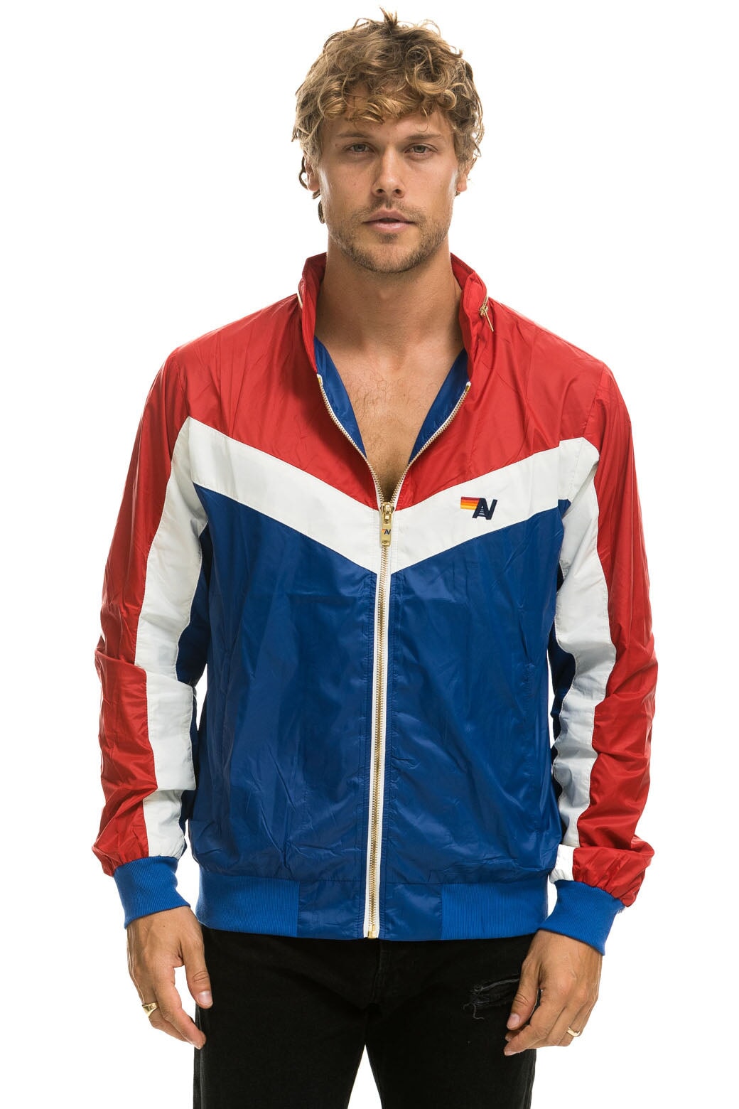 MEN&#39;S WINDBREAKER JACKET - CLASSIC USA Men&#39;s Windbreaker Aviator Nation 