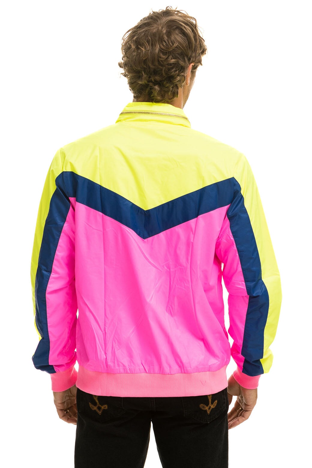 MEN'S WINDBREAKER JACKET - NEON PINK Men's Windbreaker Aviator Nation 