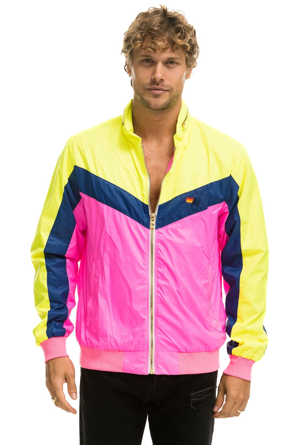 Pink on sale windbreaker men