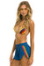 NEW WOMEN'S 5 STRIPE FLEX BOARD SHORTS - DEEP OCEAN // RAINBOW Women's Shorts Aviator Nation 