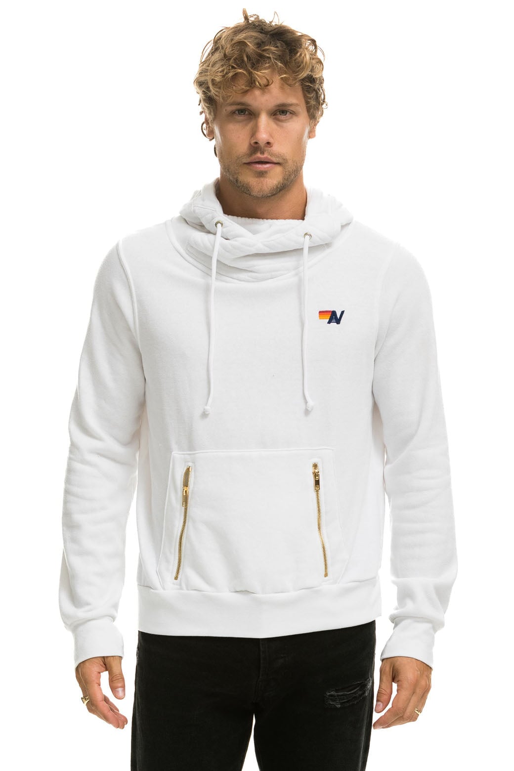 NINJA PULLOVER HOODIE - WHITE Hoodie Aviator Nation 