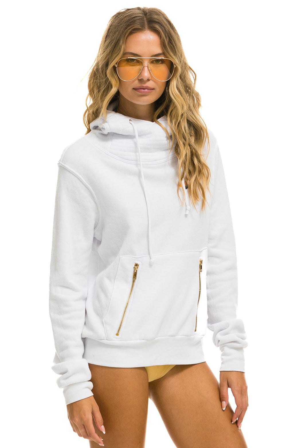 NINJA PULLOVER HOODIE - WHITE Hoodie Aviator Nation 