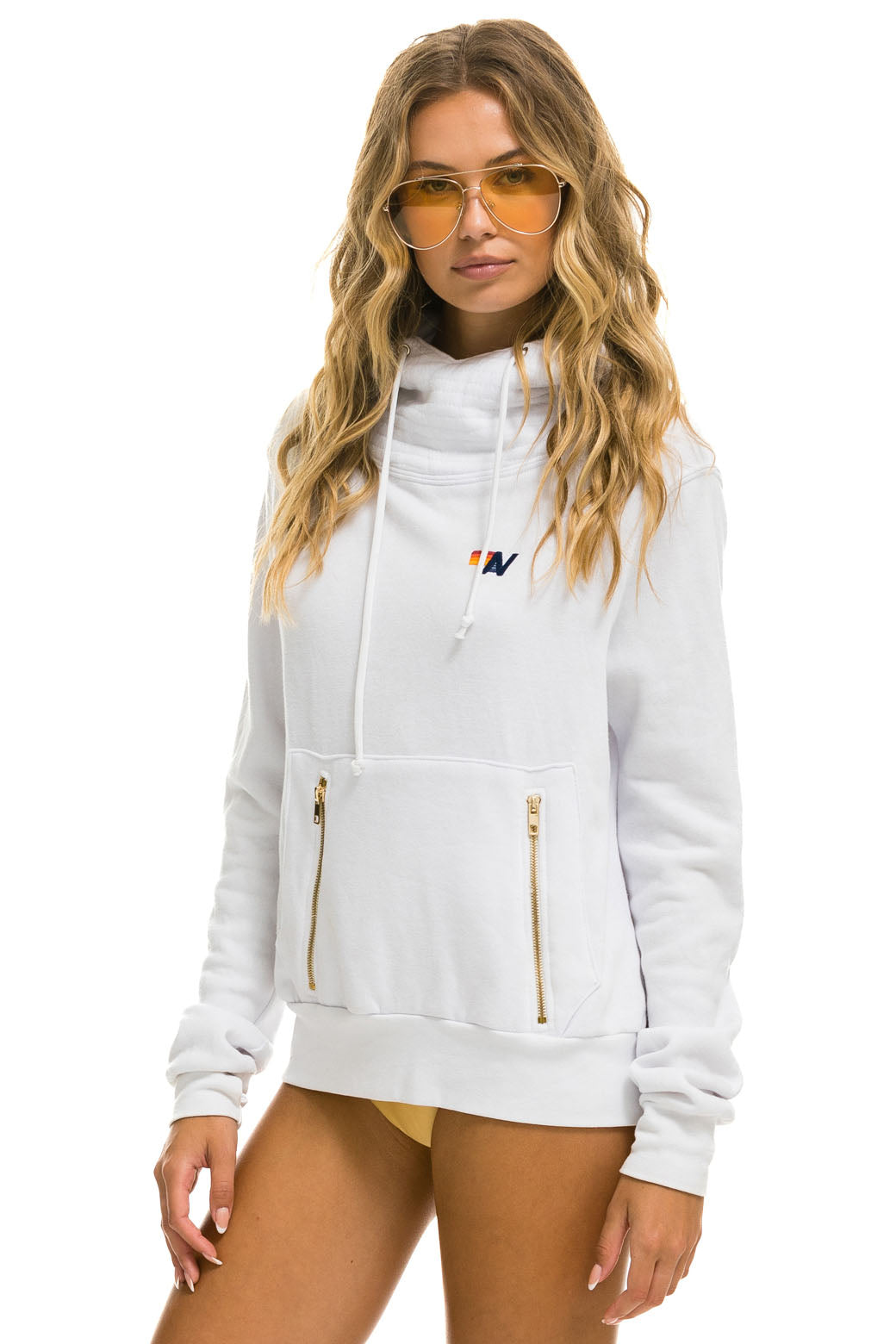 NINJA PULLOVER HOODIE - WHITE Hoodie Aviator Nation 