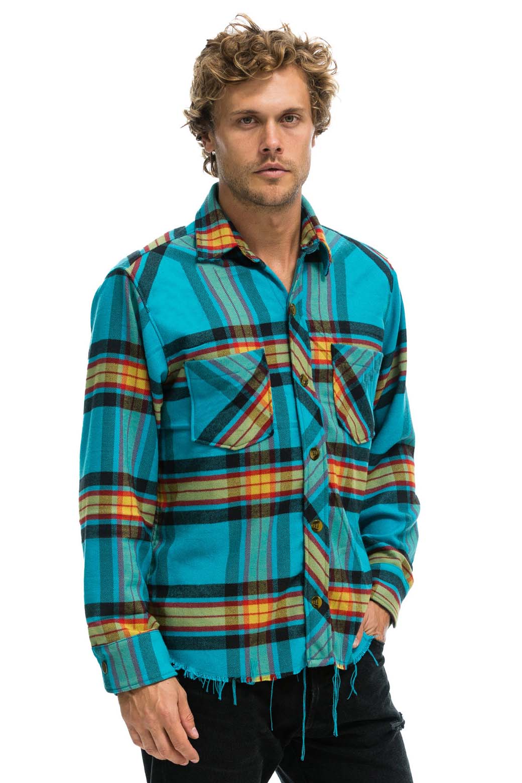 PLAID FLANNEL WESTERN SHIRT - JACKSON PLAID Tees Aviator Nation 