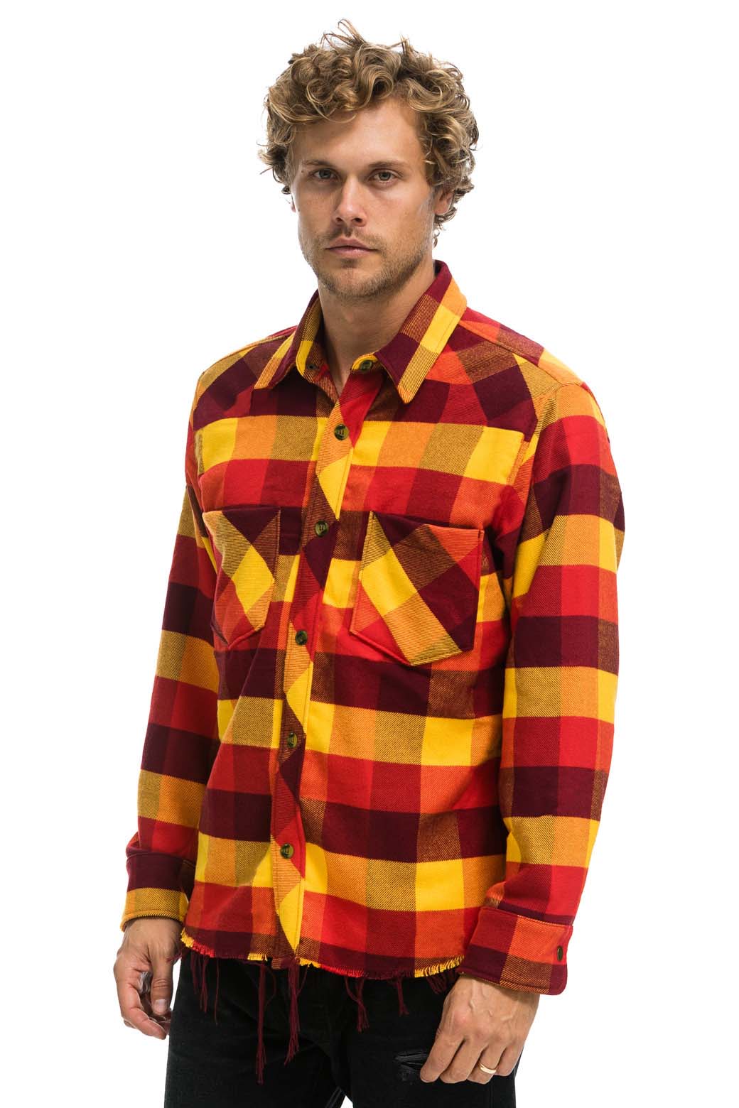 PLAID FLANNEL WESTERN SHIRT - SURFY PLAID Tees Aviator Nation 