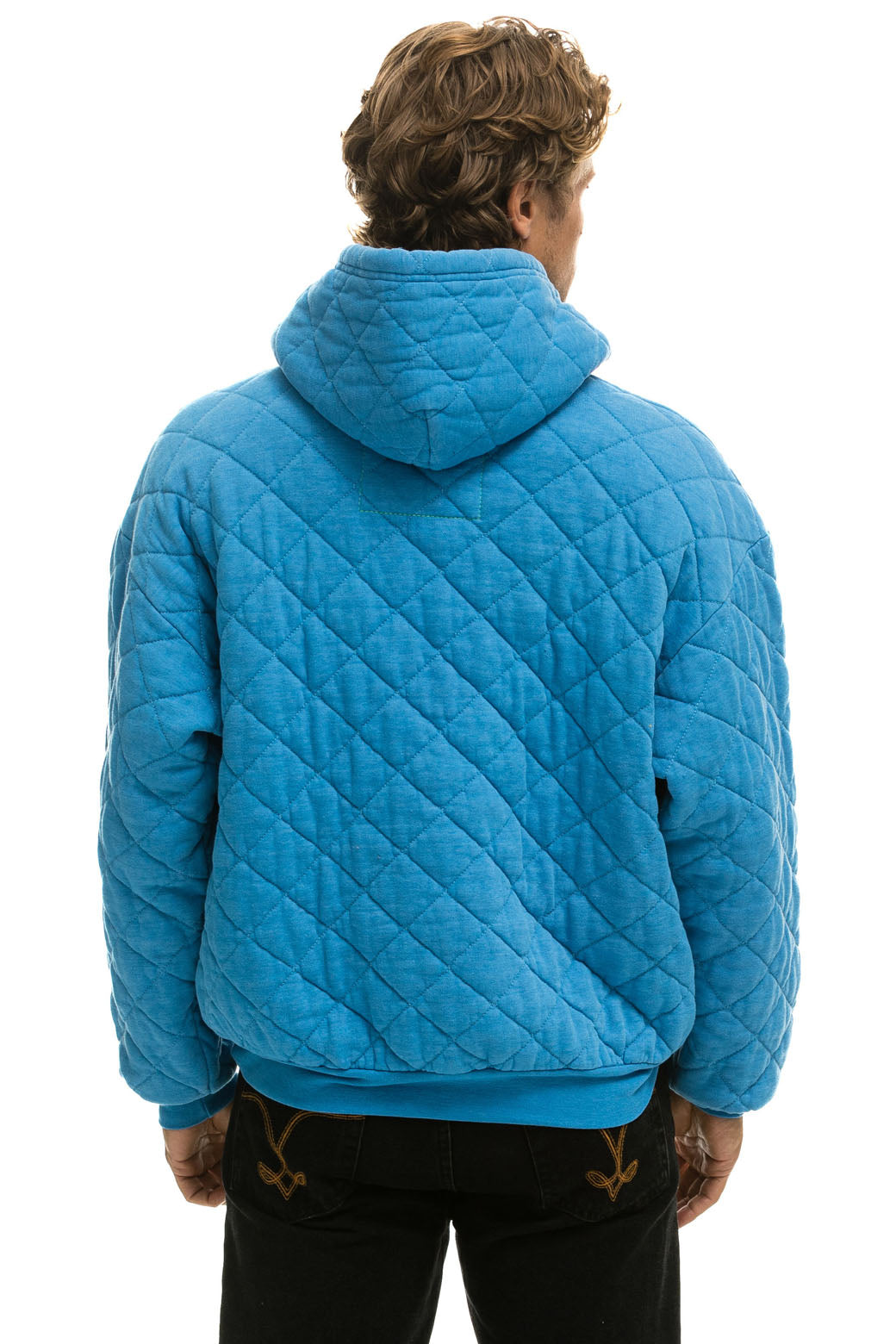 QUILTED RELAXED PULLOVER HOODIE - OCEAN Hoodie Aviator Nation 