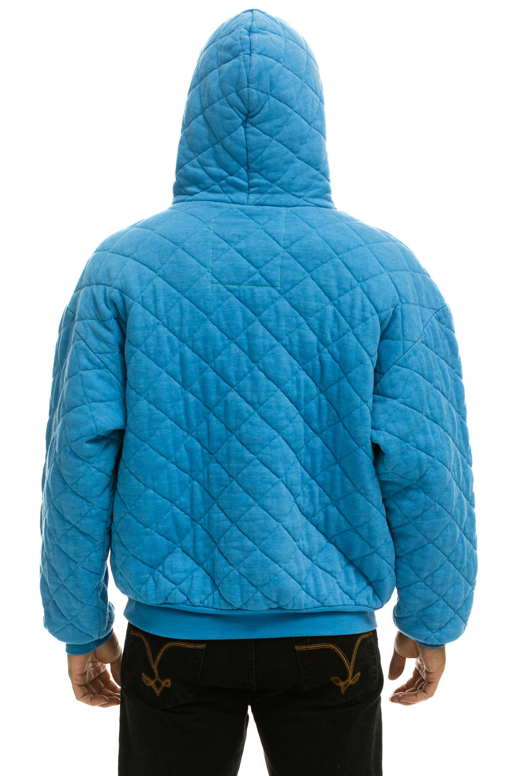 QUILTED RELAXED PULLOVER HOODIE - OCEAN - Aviator Nation