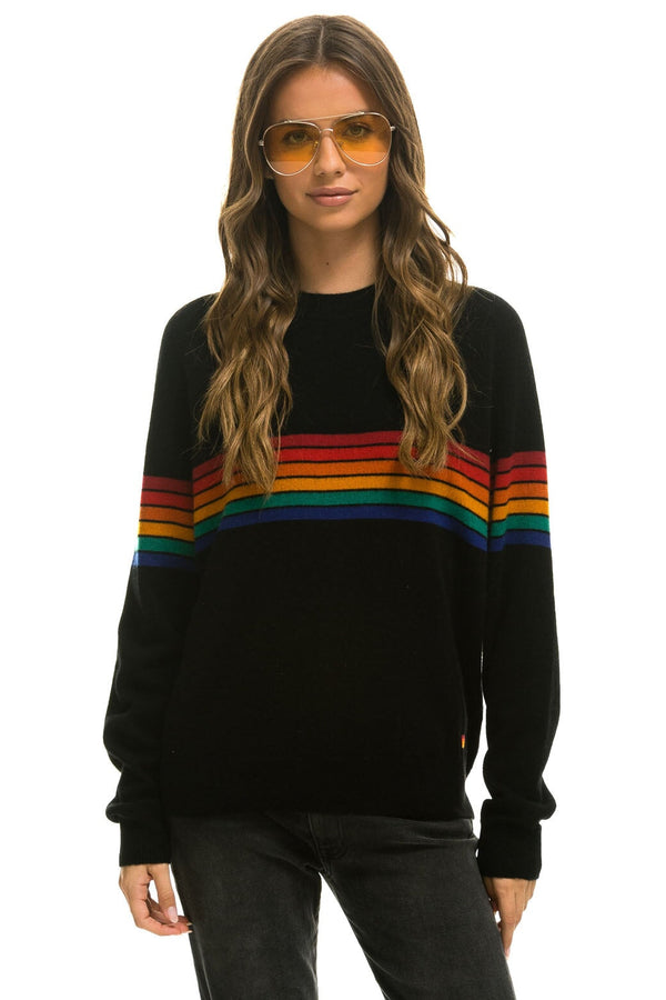 Monrow rainbow stripe sweatshirt sale