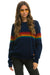 RAINBOW STRIPE 6 UNISEX LIGHT CASHMERE SWEATER - MIDNIGHT Sweatshirt Aviator Nation 