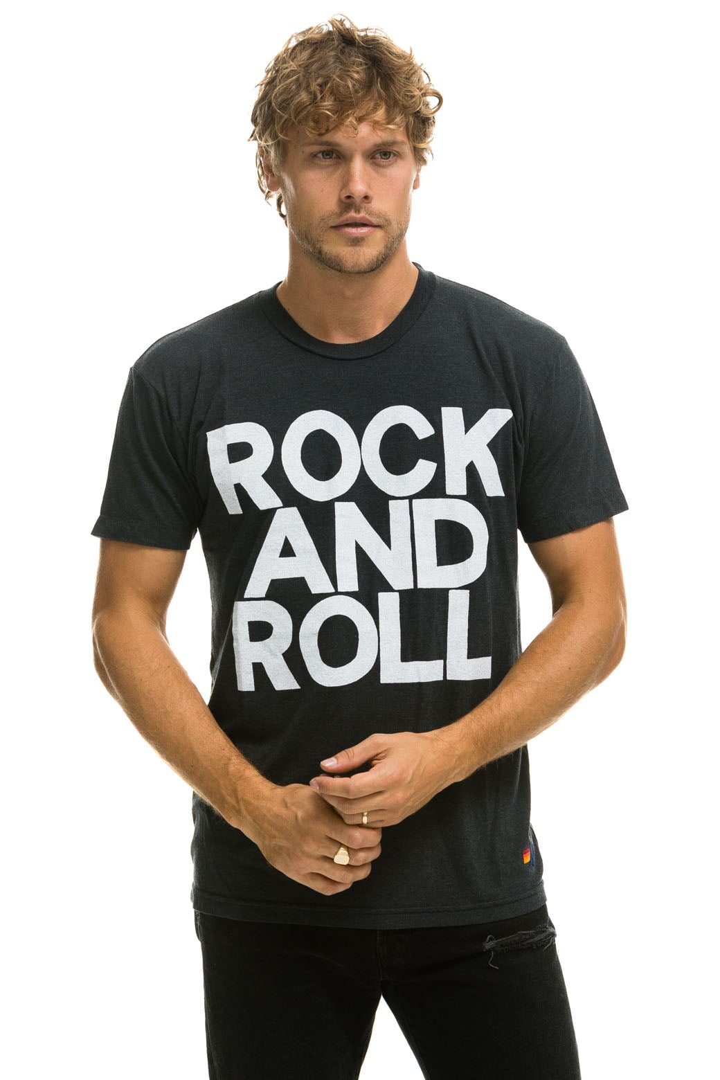 ROCK AND ROLL TEE - CHARCOAL Tees Aviator Nation 