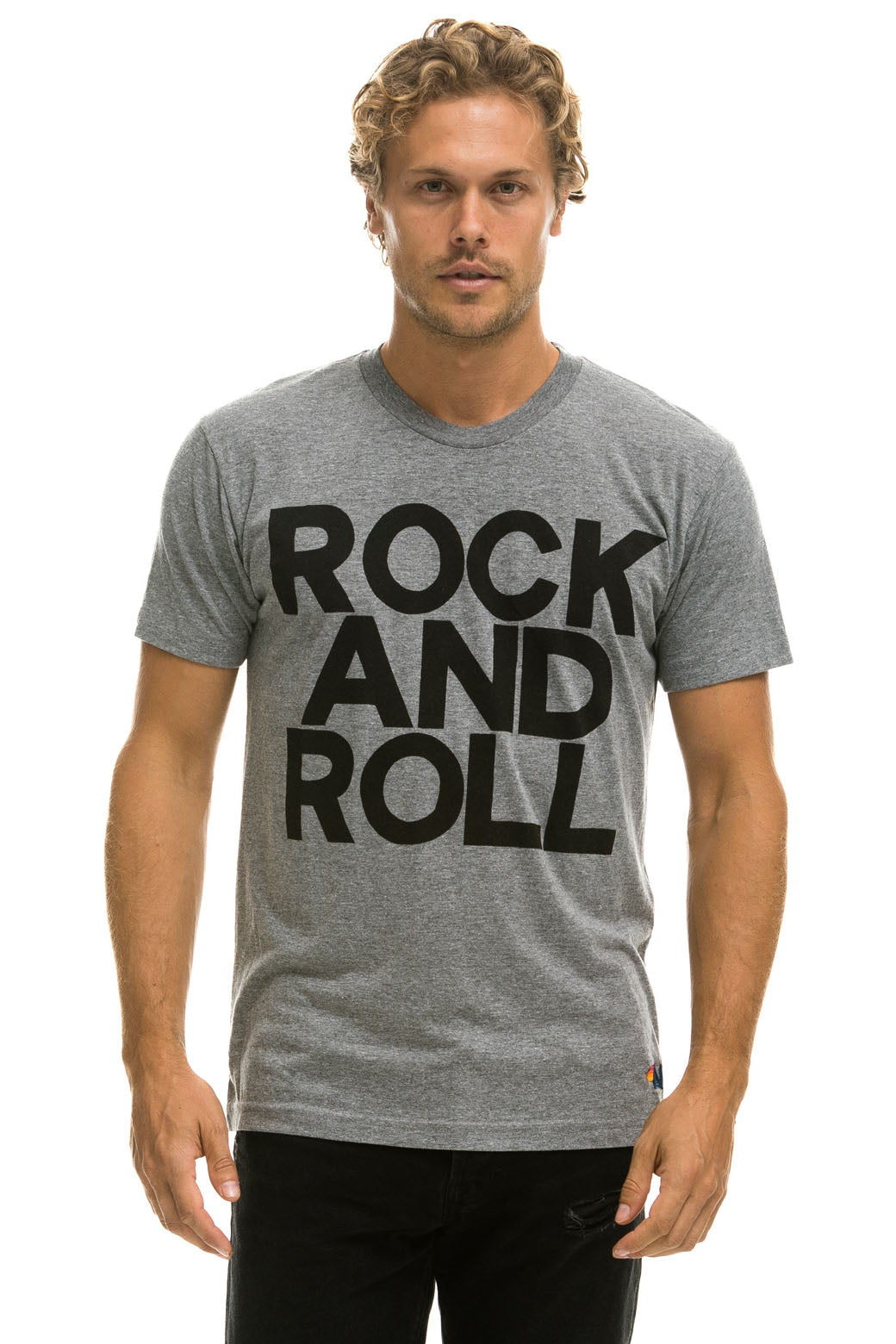 ROCK AND ROLL TEE - HEATHER GREY Tees Aviator Nation 