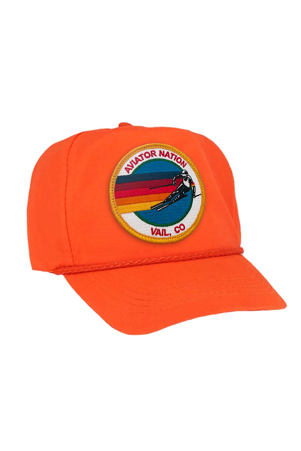 SIGNATURE VAIL VINTAGE NYLON TRUCKER HAT HATS Aviator Nation NEON ORANGE 