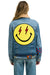 SMALL STOKED BOLT SMILEY RANCH SHERPA DENIM JACKET - SUPER LIGHT Denim Jacket Aviator Nation 