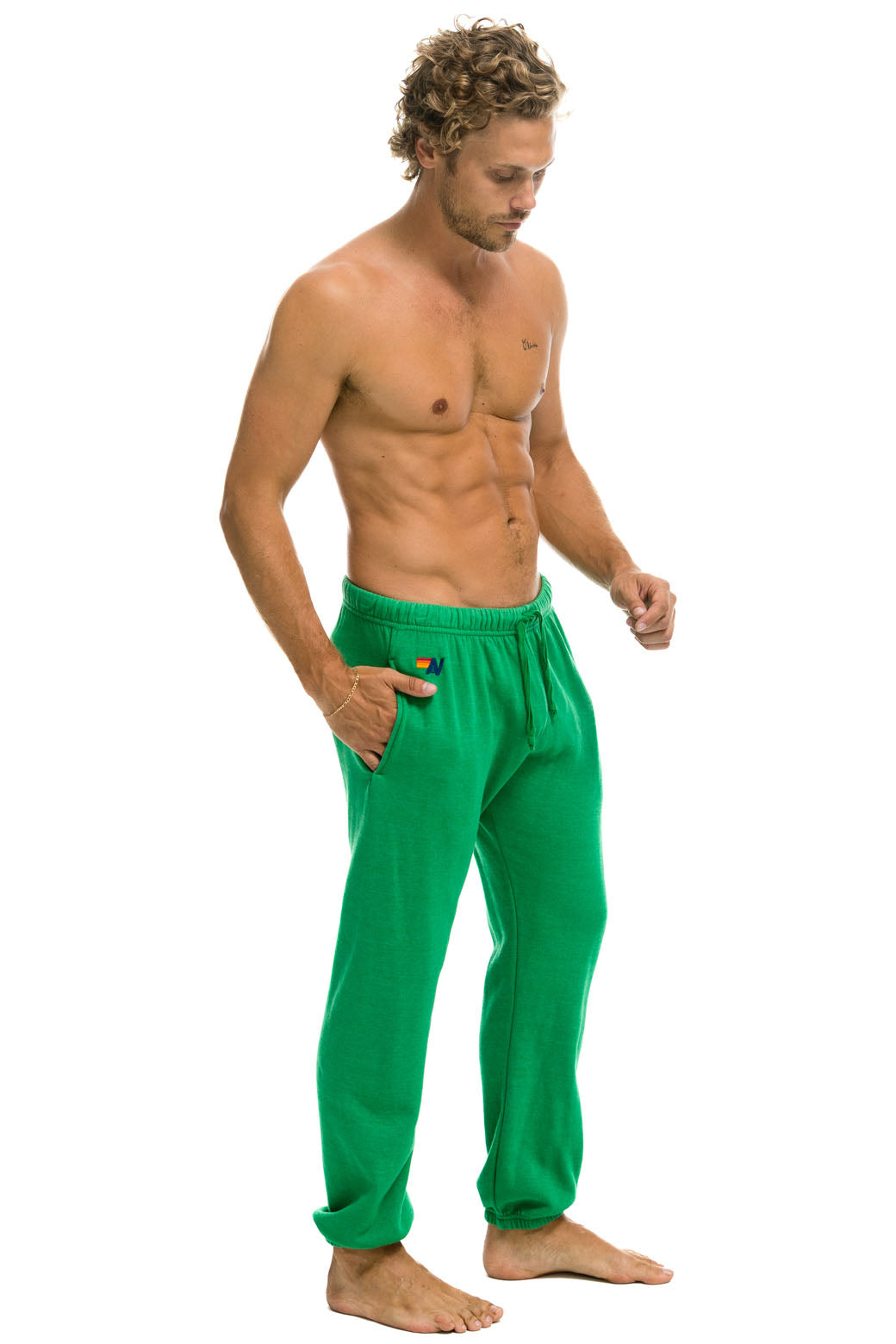 SMILEY 2 MENS SWEATPANTS - KELLY GREEN Men's Sweatpants Aviator Nation 