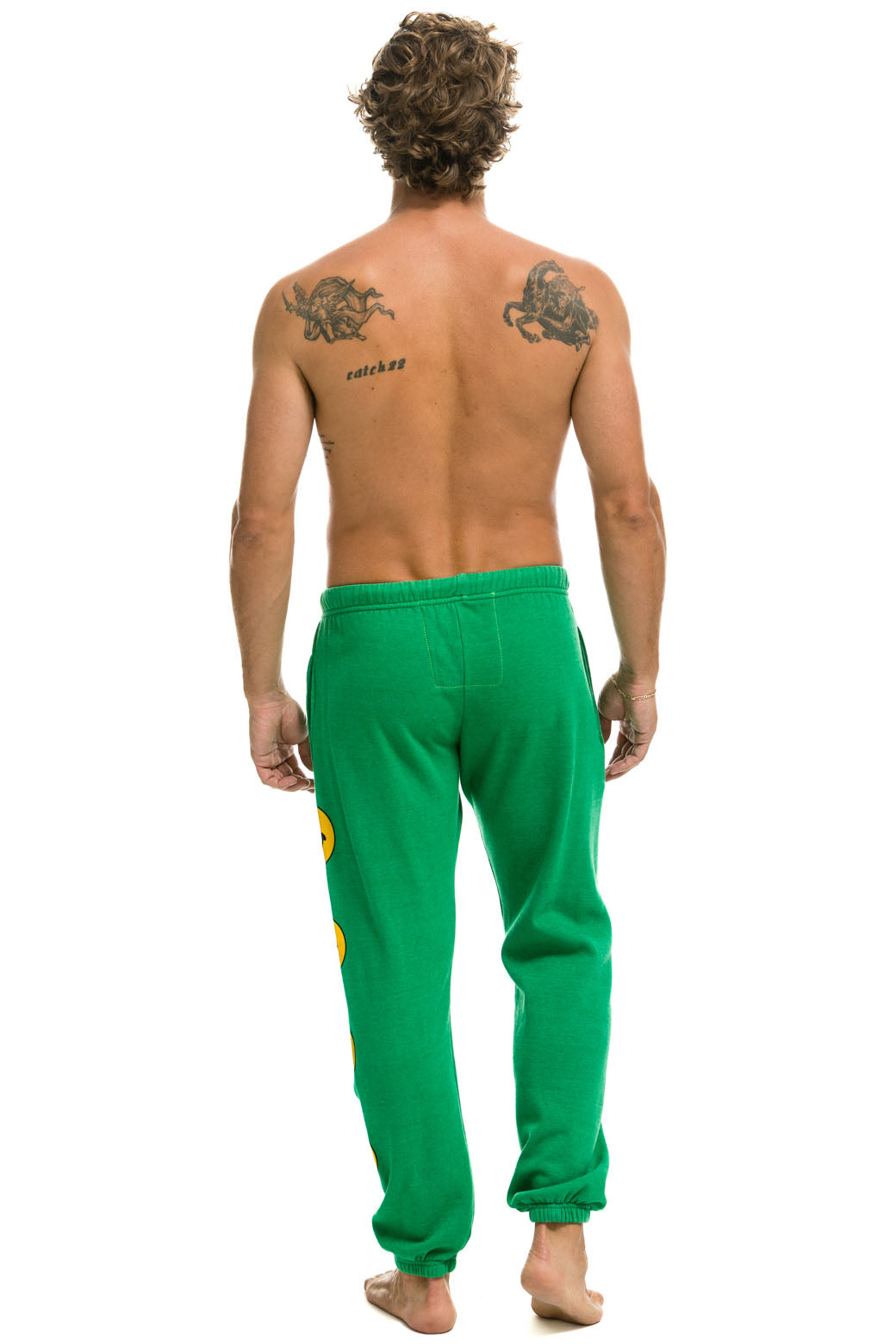 SMILEY 2 MENS SWEATPANTS - KELLY GREEN Men's Sweatpants Aviator Nation 