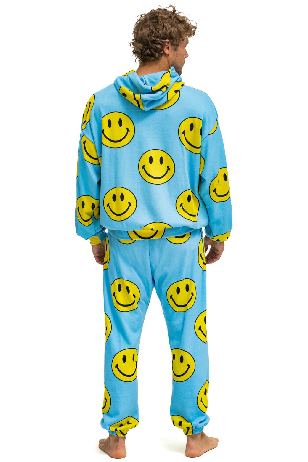 SMILEY REPEAT MENS SWEATPANTS - SKY Men's Sweatpants Aviator Nation 