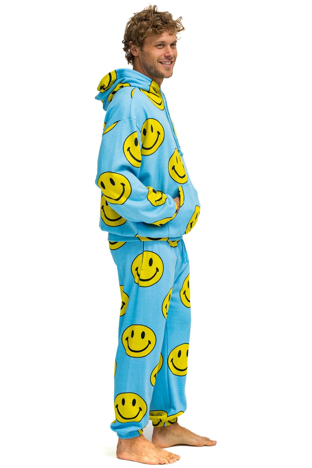 SMILEY REPEAT MENS SWEATPANTS - SKY Men's Sweatpants Aviator Nation 