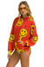 SMILEY REPEAT RELAXED PULLOVER HOODIE - RED Hoodie Aviator Nation 