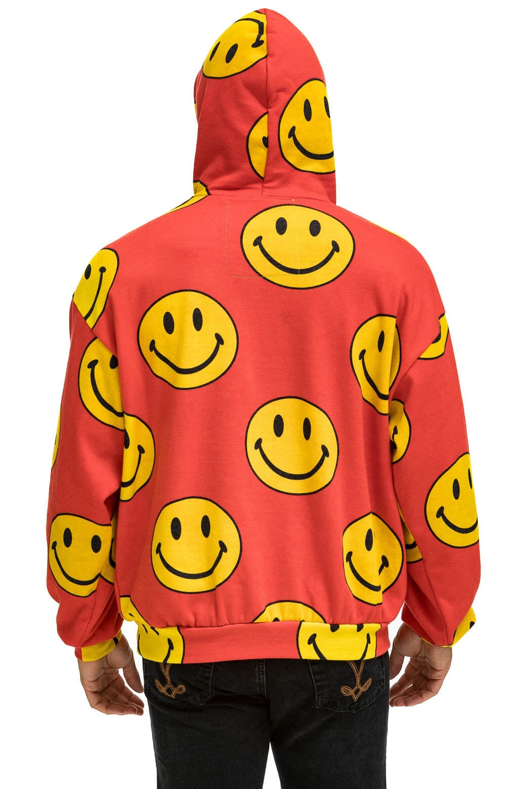 You are Loved' Happy Face Hoodie - Red with Neon Pink – The Shop