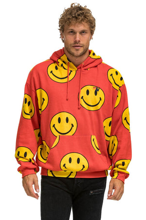 Orange smiley 2025 face hoodie