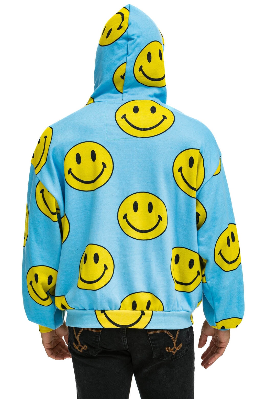 SMILEY REPEAT RELAXED PULLOVER HOODIE - SKY Hoodie Aviator Nation 