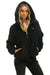 TEDDY APRES HOODED HALF ZIP JACKET - BLACK Women's Outerwear Aviator Nation 